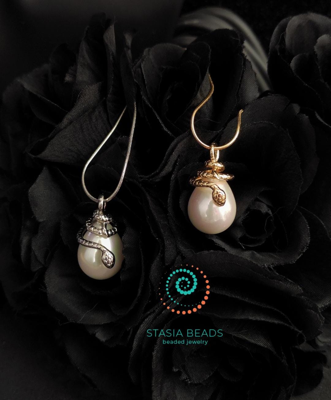 18K Gold Plated Snake Chain Necklace with Snake Pendant - Elegant Serpent Jewelry from StasiaBeads