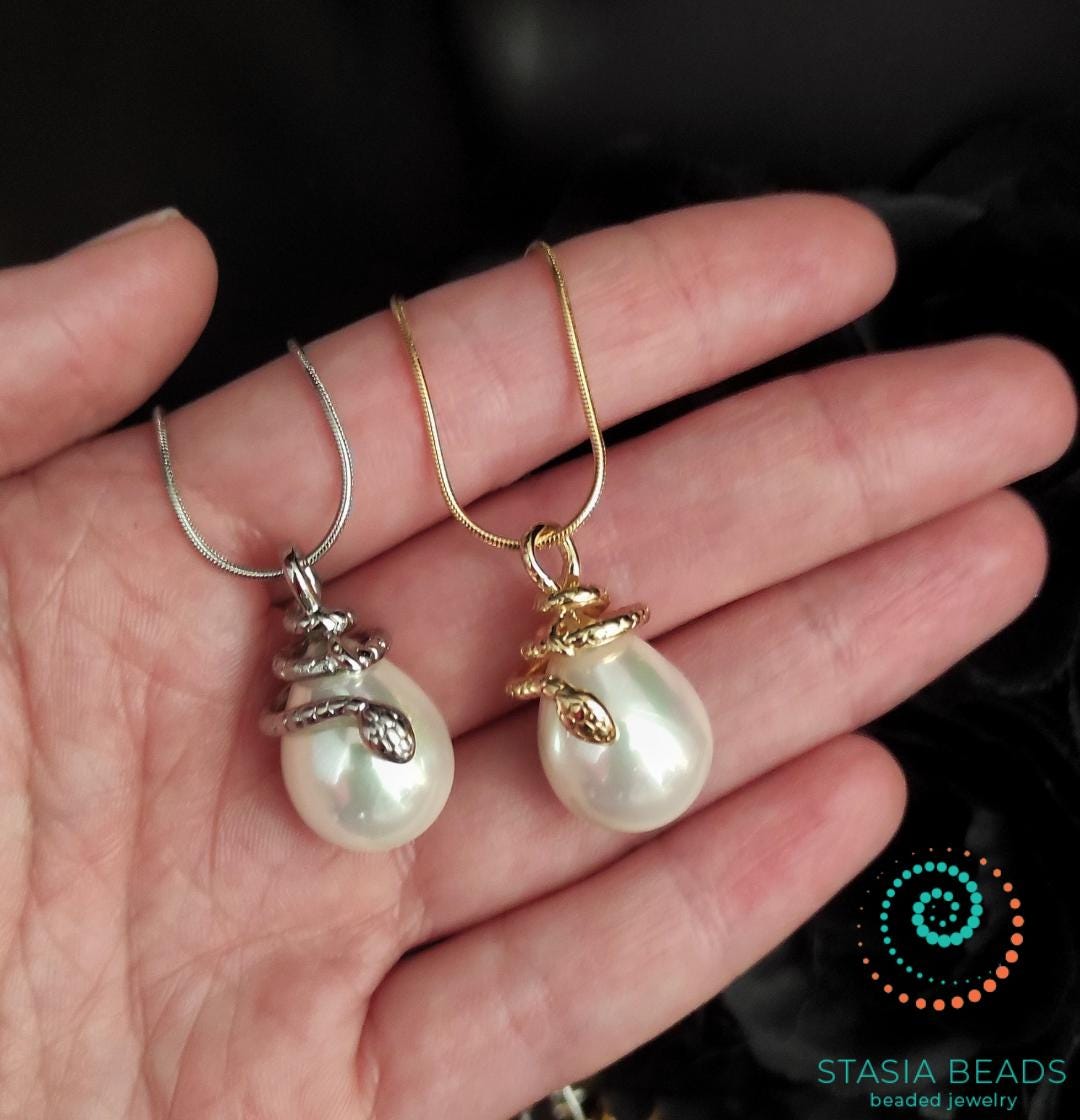 18K Gold Plated Snake Chain Necklace with Snake Pendant - Elegant Serpent Jewelry from StasiaBeads