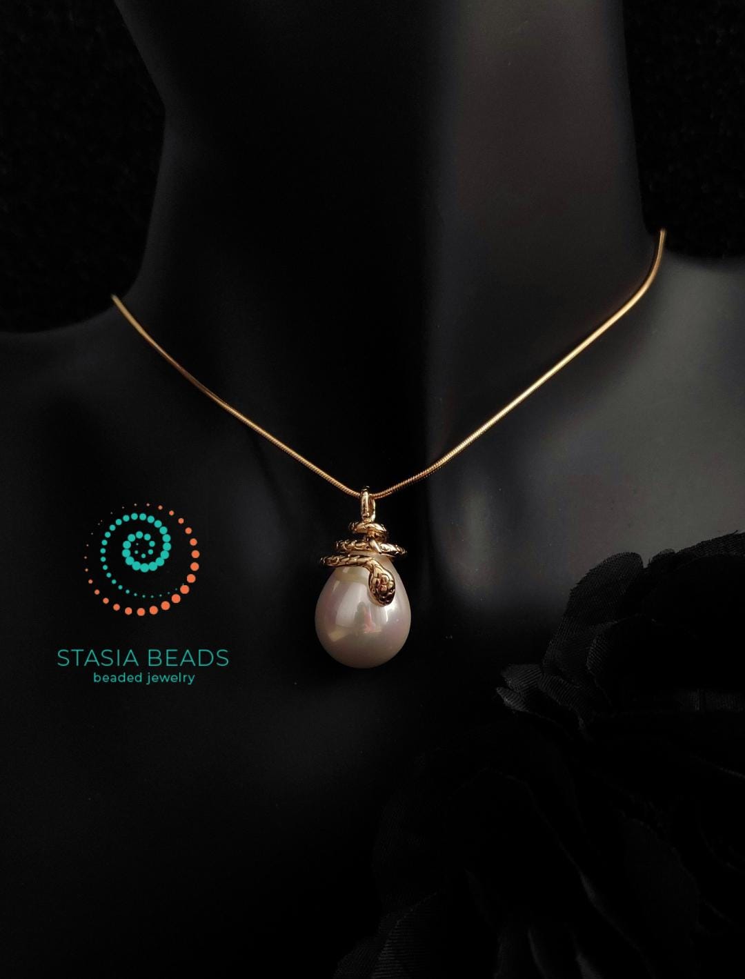 18K Gold Plated Snake Chain Necklace with Snake Pendant - Elegant Serpent Jewelry from StasiaBeads