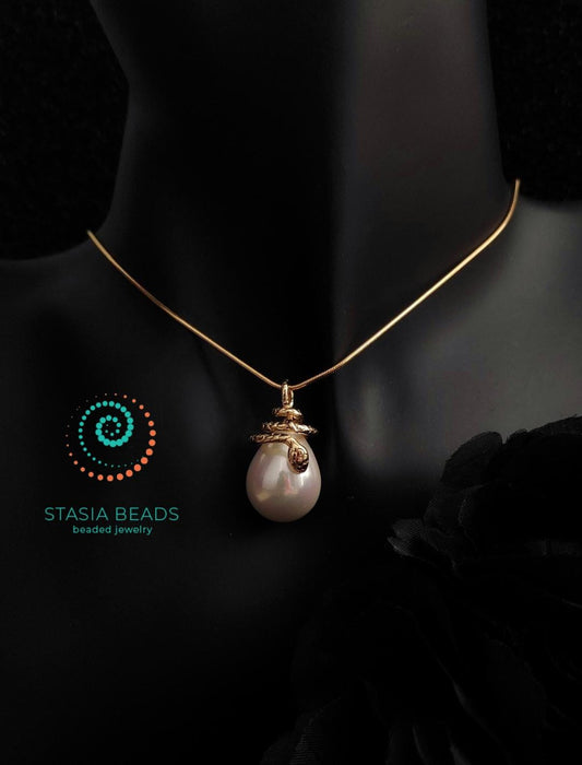 18K Gold Plated Snake Chain Necklace with Snake Pendant - Elegant Serpent Jewelry from StasiaBeads